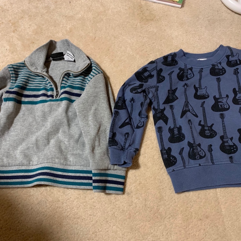 Boys size 2 Sweater and Half Zip Sweater Dex & Calvin Klein Excellent Shape